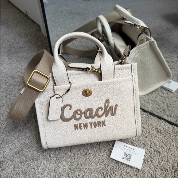 Coach Handbags - Coach Cargo Tote 20 Bubble Leather Chalk